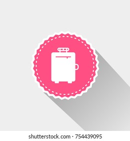 suitcase icon with long shadow