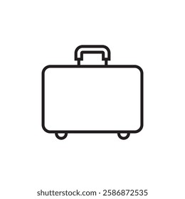 Suitcase Icon. Luggage Bag Icon. Travel Trip Flight Trolley Sign.