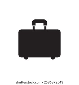 Suitcase Icon. Luggage Bag Icon. Travel Trip Flight Trolley Sign.