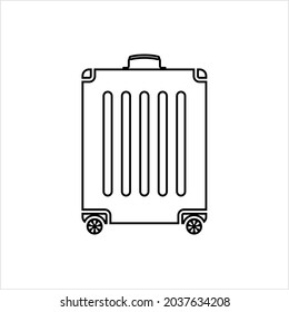 Suitcase Icon, Luggage Icon, Rectangular Shape Bag Vector Art Illustration