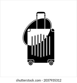 Suitcase Icon, Luggage Icon, Rectangular Shape Bag Vector Art Illustration