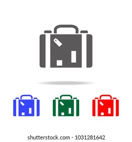 The suitcase icon. Luggage symbol. Elements in multi colored icons for mobile concept and web apps. Icons for website design and development, app development on white background