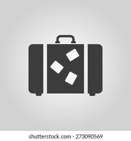 The Suitcase Icon. Luggage Symbol. Flat Vector Illustration