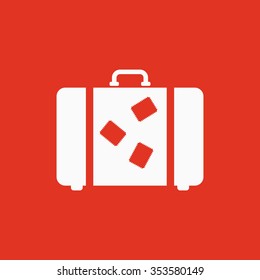 The suitcase icon. Luggage symbol. Flat Vector illustration