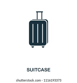 Suitcase icon. Mobile app, printing, web site icon. Simple element sing. Monochrome Suitcase icon illustration.