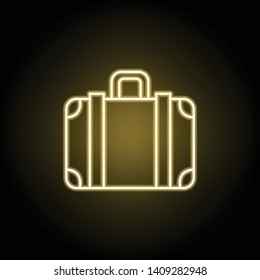 suitcase icon in neon style. Element of travel illustration. Signs and symbols can be used for web, logo, mobile app, UI, UX