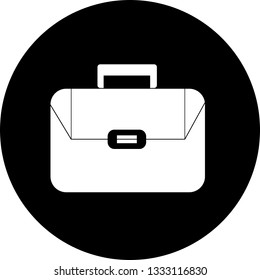 suitcase icon on black circle background