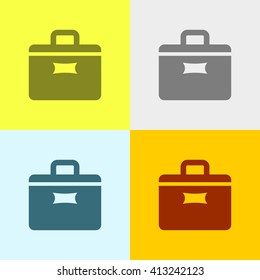 Suitcase Icon on Four Different Backgrounds. Eps-10.