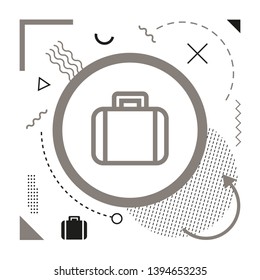 Suitcase icon on modern background	
