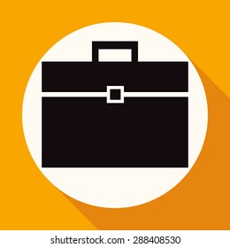 suitcase icon on white circle with a long shadow