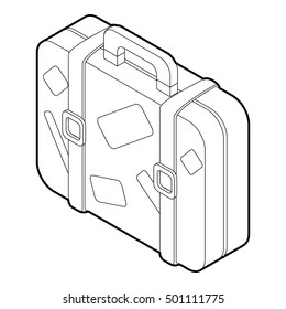 Suitcase icon. Outline illustration of suitcase vector icon for web