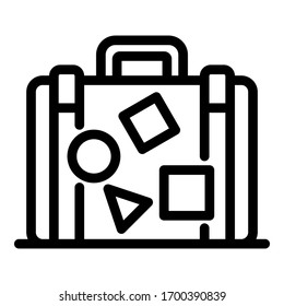 Suitcase icon. Outline suitcase vector icon for web design isolated on white background