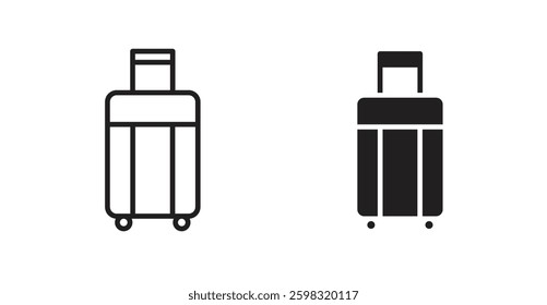 Suitcase icon outlined icon vector collection.