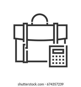 Suitcase icon, part of the square icons, car service icon set. The illustration is a vector, editable stroke, thirty-two by thirty-two matrix grid, pixel perfect file.
