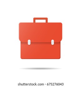 Suitcase icon. Red bag and business design. vector graphic