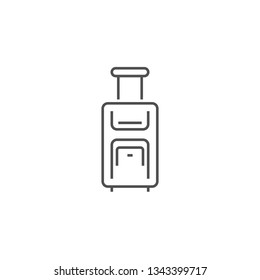 Suitcase Icon. Suitcase Related Vector Line Icon. Isolated on White Background. Editable Stroke.