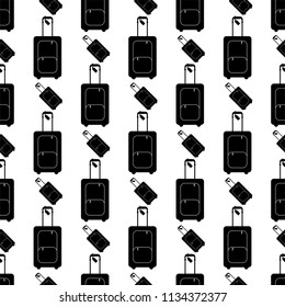 Suitcase Icon Seamless Pattern Vector Art Illustration