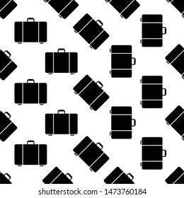 Suitcase Icon Seamless Pattern Vector Art Illustration
