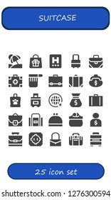  suitcase icon set. 25 filled suitcase icons. Simple modern icons about  - Vacation, Bag, Hotel, Suitcase, Briefcase, Medical kit, Baggage, Purse, Travel, Case, Sport bag, Salesman
