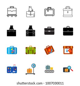 Suitcase icon set