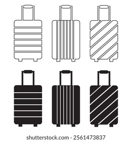 Suitcase icon set. Baggage, travel suitcase symbol. Luggage, bag icon set. Vector icons . 333