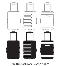 Suitcase icon set. Baggage, travel suitcase symbol. Luggage, bag icon set. Vector icons . 333