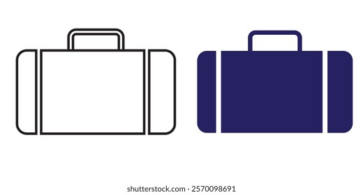 Suitcase icon set. Baggage, Travel suitcase symbol. Luggage, bag icon set. Vector icons. Black,Blue,White colors Suitcase.