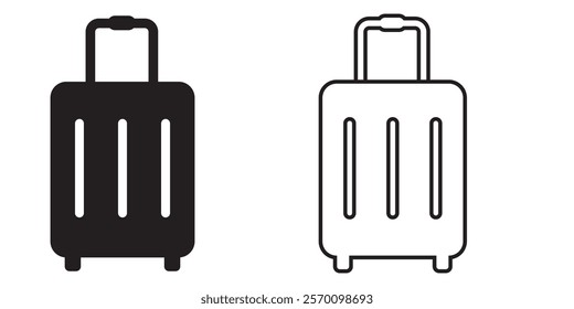 Suitcase icon set. Baggage, Travel suitcase symbol. Luggage, bag icon set. Vector icons. Black,Blue,White colors Suitcase.