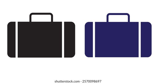 Suitcase icon set. Baggage, Travel suitcase symbol. Luggage, bag icon set. Vector icons. Black,Blue,White colors Suitcase.