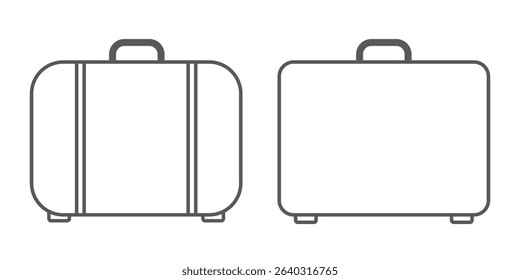 Suitcase icon set. Baggage, travel suitcase symbol. Luggage, bag icon set. Vector icons