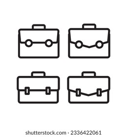 Suitcase icon set, Briefcase Thin Line Vector Icon.  isolated vector office and business symbol. simple style infographic design element