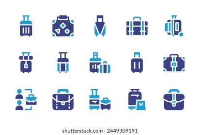 Suitcase icon set. Duotone color. Vector illustration. Containing suitcase, suitcases, luggage, bagagge.