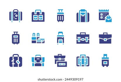 Suitcase icon set. Duotone color. Vector illustration. Containing suitcase, travelbag, briefcase, baggage, luggage.