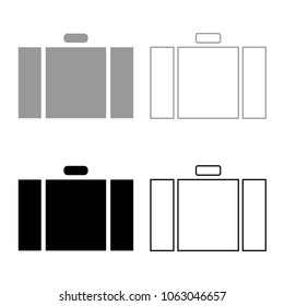 Suitcase icon set grey black color