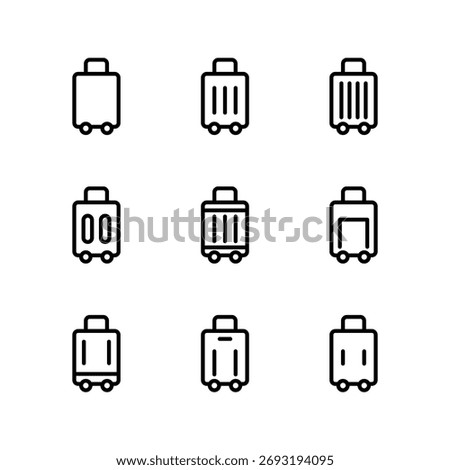 Suitcase icon set. Luggage icon. Baggage icon.	
