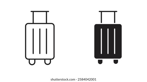 Suitcase icon set in thin line. vector illustrations for web