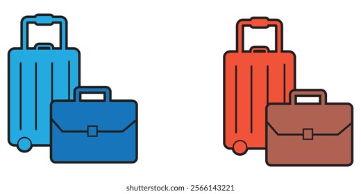 Suitcase icon set Travel bag icon design. Travel bag icon in trendy line style  design eps 10 