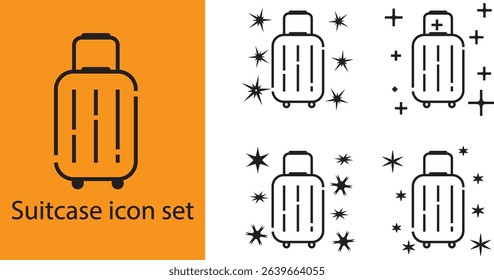 Suitcase icon set. travel suitcase symbol. 