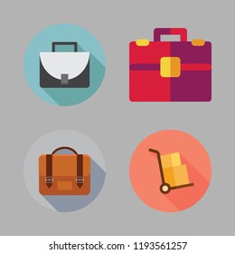 suitcase icon set. vector set about packs and briefcase icons set.