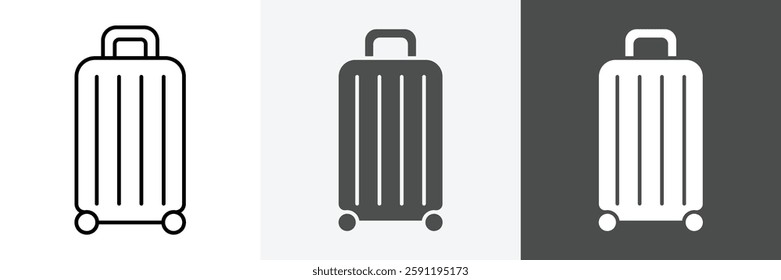 Suitcase icon set vector art
