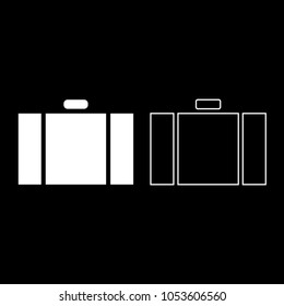 Suitcase icon set white color