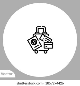 Suitcase icon sign vector,Symbol, logo illustration for web and mobile