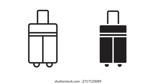 Suitcase icon silhouette vector designs. Editable Strokes