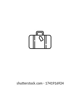 suitcase icon. simple, flat, black, outline. airport icon set.
