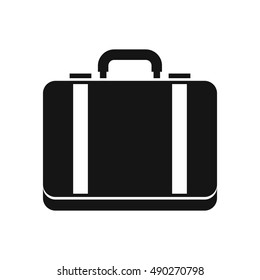 Suitcase icon in simple style on a white background vector illustration