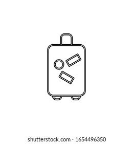 icono de maleta. Línea delgada simple, contorno vectorial de iconos web para ui y ux, sitio web o aplicación móvil