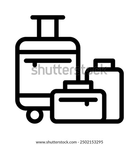 suitcase icon with style outline