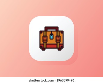 Suitcase Icon in Summer Vacation Illustration Concept With Bubble Box on Gradient Background. Perfect for logo, website, presentation, application, social media, and more.