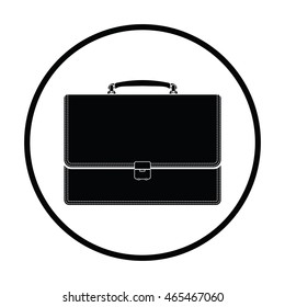 Suitcase icon. Thin circle design. Vector illustration.
