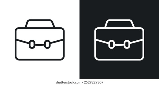 Icono de maleta en color negro de línea fina. ilustración de símbolos de Vector simple plano.
